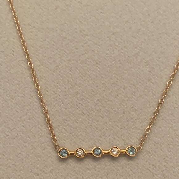 Ariel Gordon Diamond and Blue Stone Horizon Necklace - Picture 1 of 6